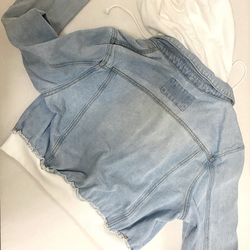 Love Tree Denim Sweatshirt Hooded Jacket - Picture 3 of 6
